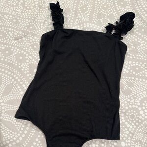 women’s black tank top bodysuit